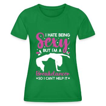 Break Dancing - Women's Functional T-Shirt - kelly green - Front - AI Model Female 172 dark (172cm)