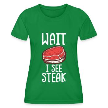Steak - Frauen Funktions-T-Shirt - Kelly Green - Vorne - AI Model Female 172 dark (172cm)