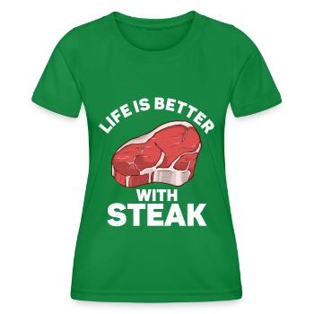 Steak - Frauen Funktions-T-Shirt - Kelly Green - Vorne - AI Model Female 172 dark (172cm)