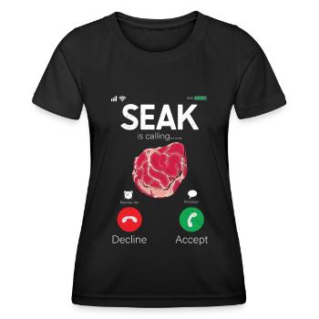 Steak - Women's Functional T-Shirt - black - Front - AI Model Female 172 light (172cm)