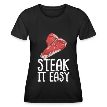 Steak - Women's Functional T-Shirt - black - Front - AI Model Female 172 light (172cm)
