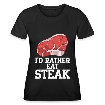 Steak - Women's Functional T-Shirt - black - Front - AI Model Female 172 light (172cm)