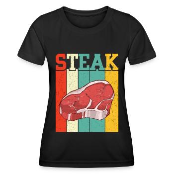 Steak - Women's Functional T-Shirt - black - Front - AI Model Female 172 light (172cm)