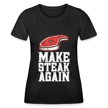 Steak - Women's Functional T-Shirt - black - Front - AI Model Female 172 light (172cm)