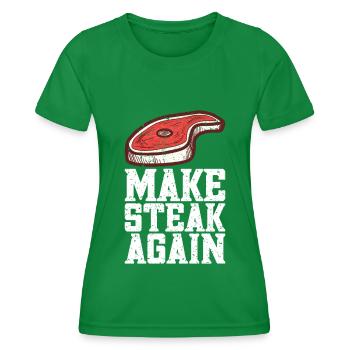 Steak - Frauen Funktions-T-Shirt - Kelly Green - Vorne - AI Model Female 172 dark (172cm)