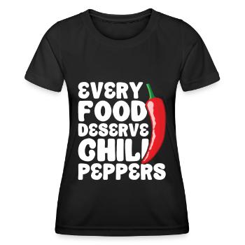 Chili-Pfeffer - Frauen Funktions-T-Shirt - Schwarz - Vorne - AI Model Female 172 light (172cm)