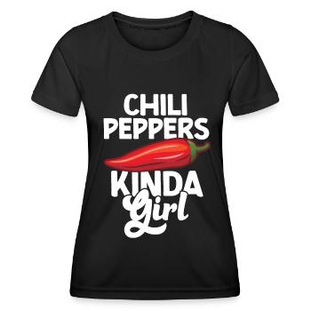Chili-Pfeffer - Frauen Funktions-T-Shirt - Schwarz - Vorne - AI Model Female 172 light (172cm)