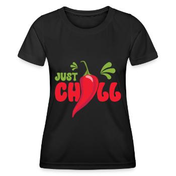 Chili-Pfeffer - Frauen Funktions-T-Shirt - Schwarz - Vorne - AI Model Female 172 light (172cm)