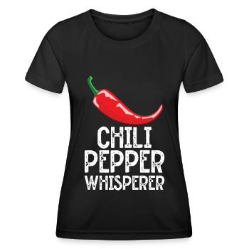 Chili-Pfeffer - Frauen Funktions-T-Shirt - Schwarz - Vorne - AI Model Female 172 light (172cm)