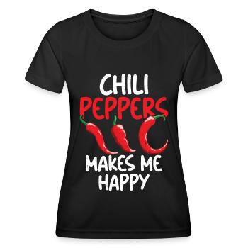 Chili-Pfeffer - Frauen Funktions-T-Shirt - Schwarz - Vorne - AI Model Female 172 light (172cm)