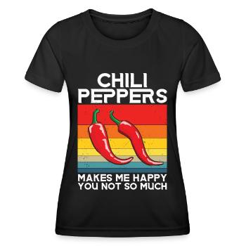 Chili-Pfeffer - Frauen Funktions-T-Shirt - Schwarz - Vorne - AI Model Female 172 light (172cm)