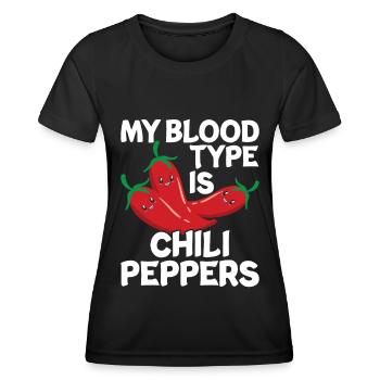 Chili-Pfeffer - Frauen Funktions-T-Shirt - Schwarz - Vorne - AI Model Female 172 light (172cm)
