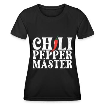 Chili-Pfeffer - Frauen Funktions-T-Shirt - Schwarz - Vorne - AI Model Female 172 light (172cm)