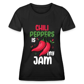 Chili-Pfeffer - Frauen Funktions-T-Shirt - Schwarz - Vorne - AI Model Female 172 light (172cm)