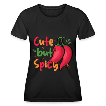 Chili-Pfeffer - Frauen Funktions-T-Shirt - Schwarz - Vorne - AI Model Female 172 light (172cm)