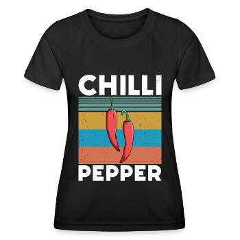 Chili-Pfeffer - Frauen Funktions-T-Shirt - Schwarz - Vorne - AI Model Female 172 light (172cm)