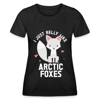 Amoureux du renard arctique - T-shirt sport Femme - noir - Devant - AI Model Female 172 light (172cm)