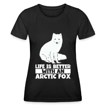 Amoureux du renard arctique - T-shirt sport Femme - noir - Devant - AI Model Female 172 light (172cm)