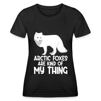 Amoureux du renard arctique - T-shirt sport Femme - noir - Devant - AI Model Female 172 light (172cm)