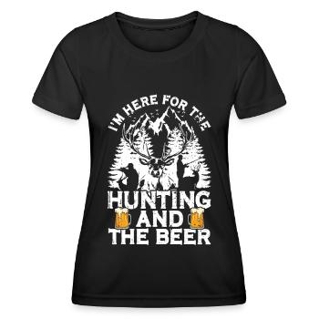 Hunting and beer - Women's Functional T-Shirt - black - Front - AI Model Female 172 light (172cm)