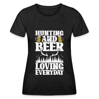 Hunting and beer - Women's Functional T-Shirt - black - Front - AI Model Female 172 light (172cm)