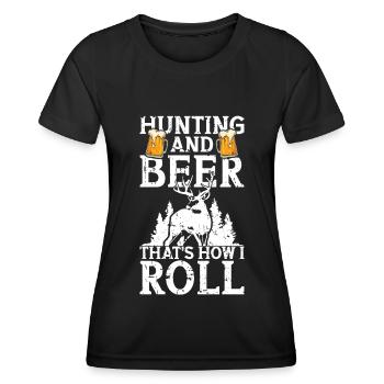 Hunting and beer - Women's Functional T-Shirt - black - Front - AI Model Female 172 light (172cm)
