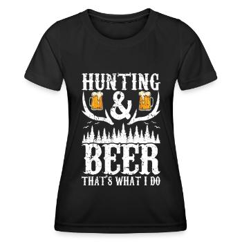 Hunting and beer - Women's Functional T-Shirt - black - Front - AI Model Female 172 light (172cm)