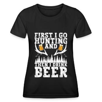 Hunting and beer - Women's Functional T-Shirt - black - Front - AI Model Female 172 light (172cm)