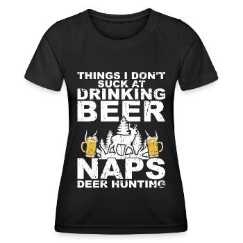 Hunting and beer - Women's Functional T-Shirt - black - Front - AI Model Female 172 light (172cm)