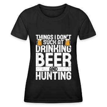 Hunting and beer - Women's Functional T-Shirt - black - Front - AI Model Female 172 light (172cm)