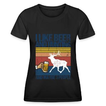 Hunting and beer - Women's Functional T-Shirt - black - Front - AI Model Female 172 light (172cm)