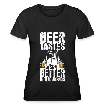 Hunting and beer - Women's Functional T-Shirt - black - Front - AI Model Female 172 light (172cm)