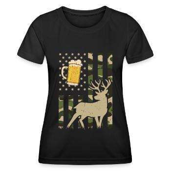 Hunting and beer - Women's Functional T-Shirt - black - Front - AI Model Female 172 light (172cm)