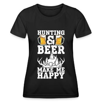 Hunting and beer - Women's Functional T-Shirt - black - Front - AI Model Female 172 light (172cm)