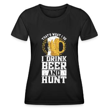 Hunting and beer - Women's Functional T-Shirt - black - Front - AI Model Female 172 light (172cm)