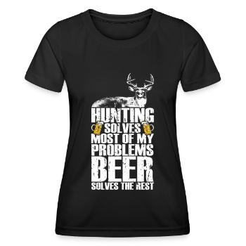 Hunting and beer - Women's Functional T-Shirt - black - Front - AI Model Female 172 light (172cm)