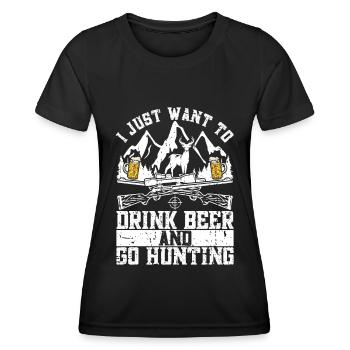 Hunting and beer - Women's Functional T-Shirt - black - Front - AI Model Female 172 light (172cm)