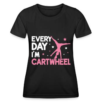 Wagenrad -Gymnast Stürzen - Frauen Funktions-T-Shirt - Schwarz - Vorne - AI Model Female 172 light (172cm)