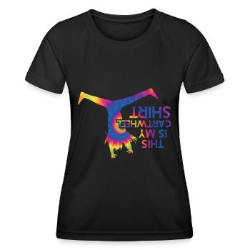 Wagenrad -Gymnast Stürzen - Frauen Funktions-T-Shirt - Schwarz - Vorne - AI Model Female 172 light (172cm)