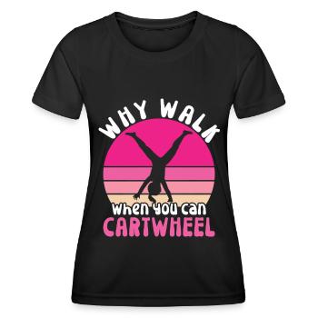 Wagenrad -Gymnast Stürzen - Frauen Funktions-T-Shirt - Schwarz - Vorne - AI Model Female 172 light (172cm)
