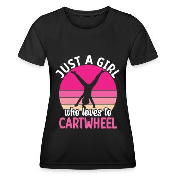 Wagenrad -Gymnast Stürzen - Frauen Funktions-T-Shirt - Schwarz - Vorne - AI Model Female 172 light (172cm)