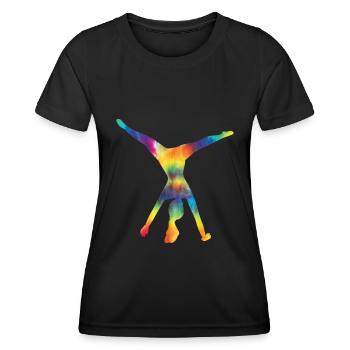 Wagenrad -Gymnast Stürzen - Frauen Funktions-T-Shirt - Schwarz - Vorne - AI Model Female 172 light (172cm)