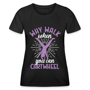 Wagenrad -Gymnast Stürzen - Frauen Funktions-T-Shirt - Schwarz - Vorne - AI Model Female 172 light (172cm)