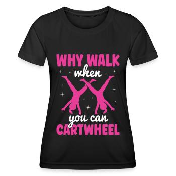 Wagenrad -Gymnast Stürzen - Frauen Funktions-T-Shirt - Schwarz - Vorne - AI Model Female 172 light (172cm)