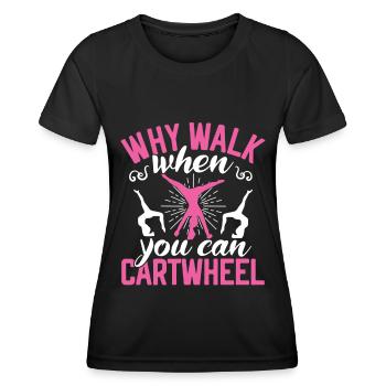 Wagenrad -Gymnast Stürzen - Frauen Funktions-T-Shirt - Schwarz - Vorne - AI Model Female 172 light (172cm)