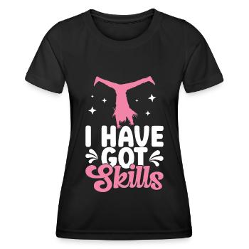Wagenrad -Gymnast Stürzen - Frauen Funktions-T-Shirt - Schwarz - Vorne - AI Model Female 172 light (172cm)