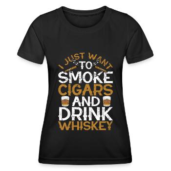 Cigar cigarette smokers - Women's Functional T-Shirt - black - Front - AI Model Female 172 light (172cm)