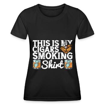 Fumeurs de cigarettes de cigares - T-shirt sport Femme - noir - Devant - AI Model Female 172 light (172cm)