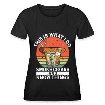 Cigar cigarette smokers - Women's Functional T-Shirt - black - Front - AI Model Female 172 light (172cm)