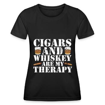 Fumeurs de cigarettes de cigares - T-shirt sport Femme - noir - Devant - AI Model Female 172 light (172cm)